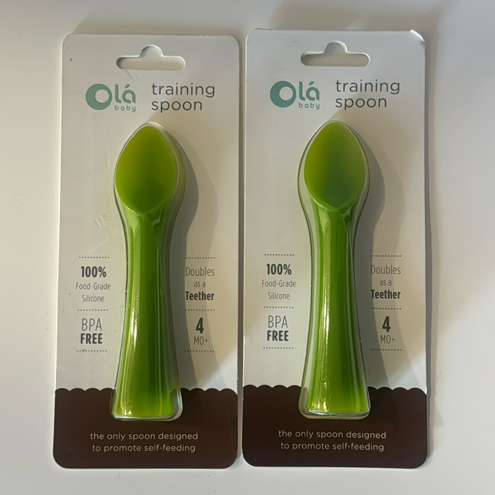 Olababy 100% Silicone Soft-Tip Training Spoon for Baby Bundle